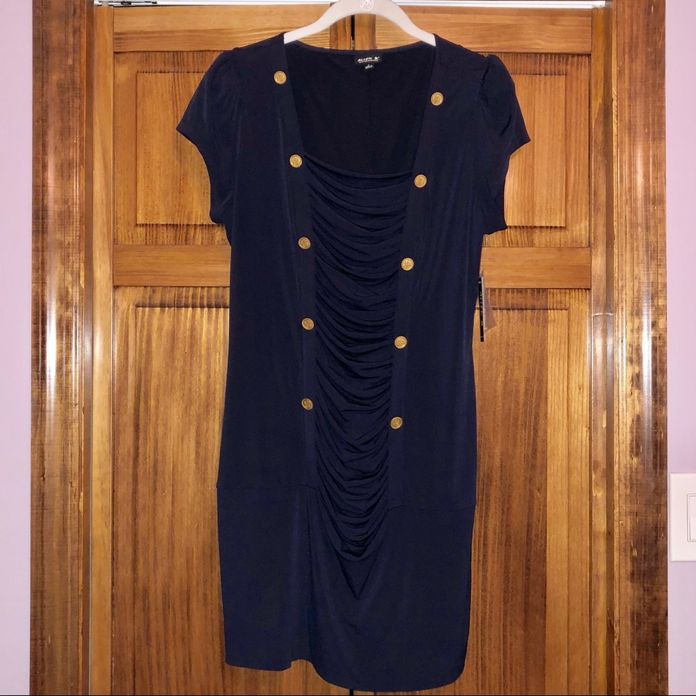 Navy body con dress